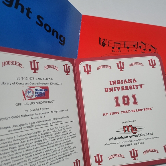 Set of 2 University of Indiana First Books IU Indiana Hoosiers baby board books - Picture 3 of 8